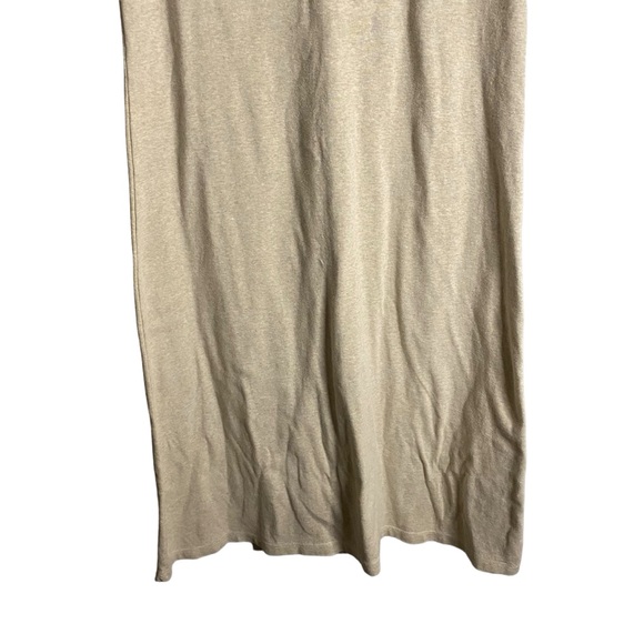 Cherokee Women's Beige Short Sleeve 100% Cotton Maxi Shirt Dress - Picture 3 of 5